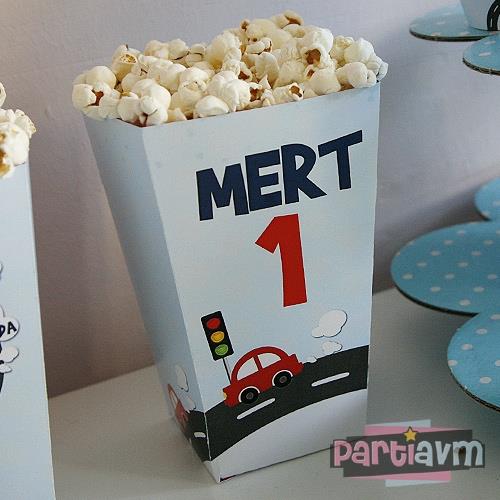 Küçük Kırmızı Araba Doğum Günü Süsleri Popcorn Kutusu 5 Adet