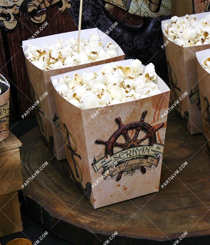 Küçük Korsan Doğum Günü Popcorn Kutusu 5 Adet