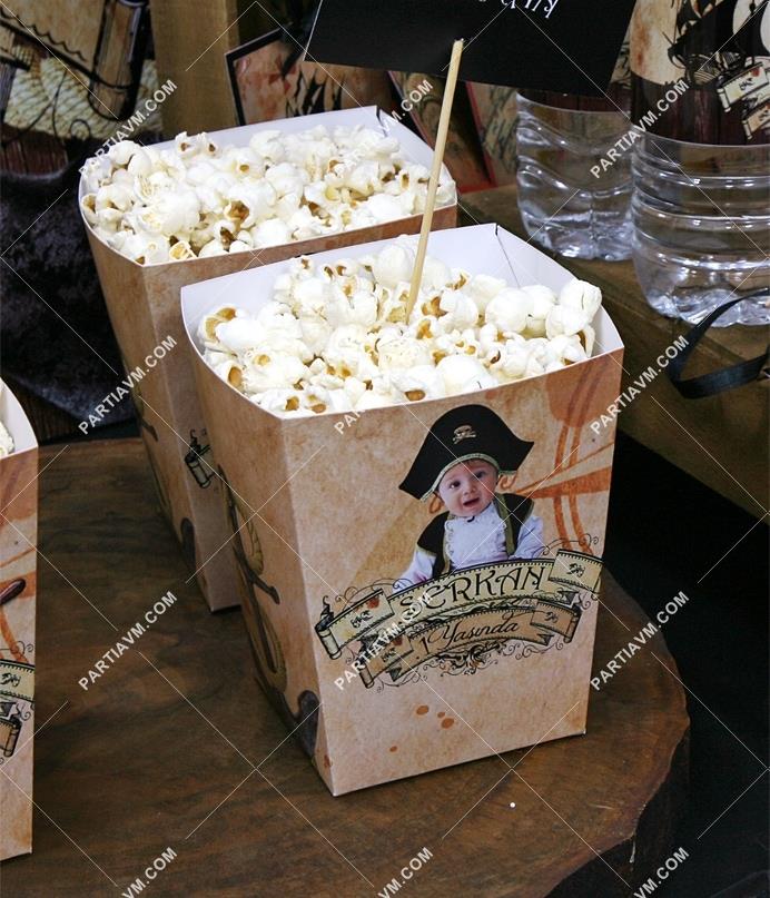 Küçük Korsan Doğum Günü Popcorn Kutusu 5 Adet