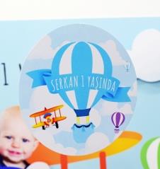 Partiavm Küçük Pilot ve Balonlar Doğum Günü 20 cm Önlü Arkalı Baskı Kalın Karton Misinalı Asma Süs satın al