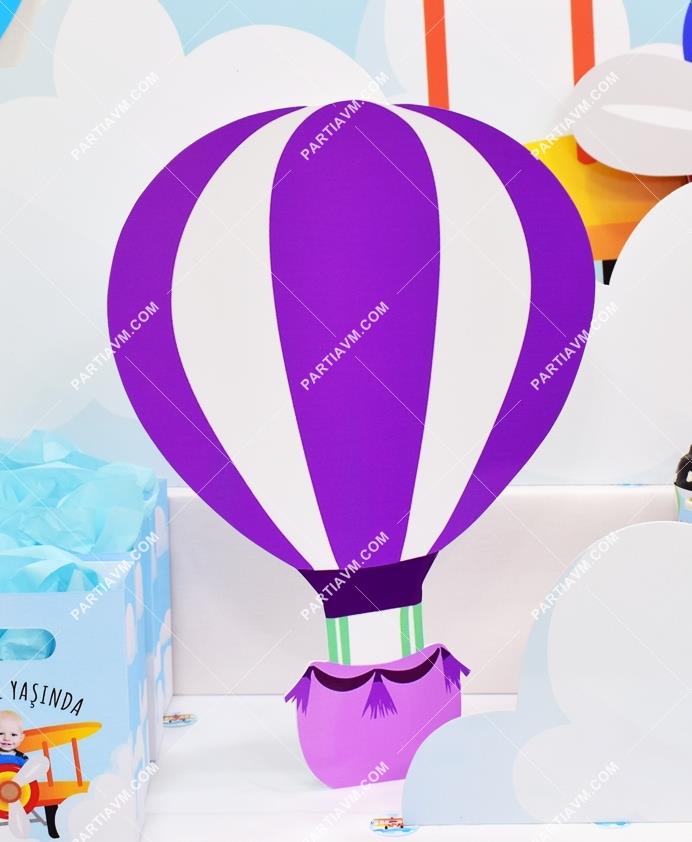 Küçük Pilot ve Balonlar Doğum Günü 45 cm Dekor Pano Hava Balonu