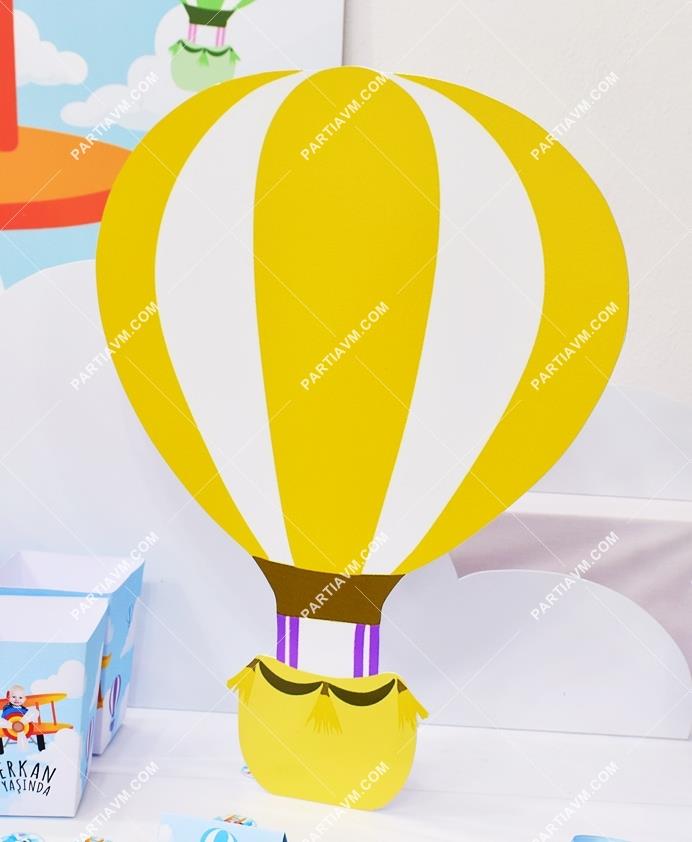 Küçük Pilot ve Balonlar Doğum Günü 45 cm Dekor Pano Hava Balonu
