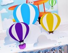 Partiavm Küçük Pilot ve Balonlar Doğum Günü 7 Adet Farklı Boyutlarda Dekor Panolar Komple Set Ekonomik Fiyat