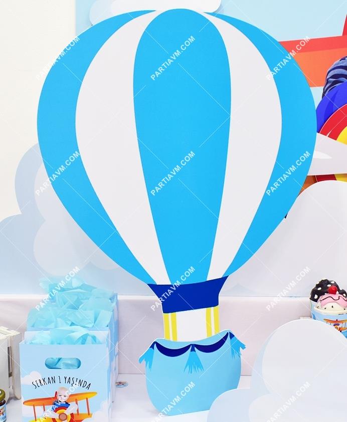 Küçük Pilot ve Balonlar Doğum Günü 70 cm Dekor Pano Hava Balonu