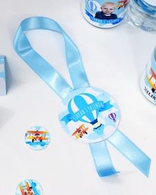 Partiavm Küçük Pilot ve Balonlar Doğum Günü Karton Sunum Etiketi Kurdele Askılı 5 Adet satın al