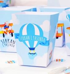 Partiavm Küçük Pilot ve Balonlar Doğum Günü Popcorn Kutusu 5 Adet satın al