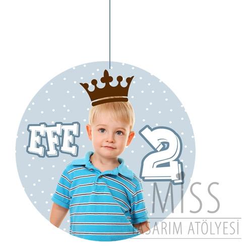 Küçük Prens Doğum Günü Süsleri 20 cm Önlü Arkalı Baskı Kalın Karton Misinalı Asma Süs