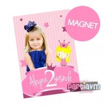 Partiavm Küçük Prenses Doğum Günü Süsleri Hediyelik Magnet Kurdeleli Poşetinde 7X10 cm   satın al