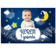 Partiavm Little Star Doğum Günü 120x85 cm Büyük Boy Kağıt Afiş