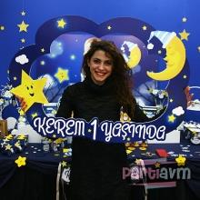 Partiavm Little Star Doğum Günü Süsleri 70x100 cm Pano Hatıra Fotoğrafı Çekilme Çerçevesi