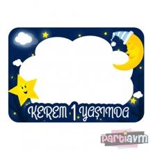 Partiavm Little Star Doğum Günü Süsleri 70x100 cm Pano Hatıra Fotoğrafı Çekilme Çerçevesi