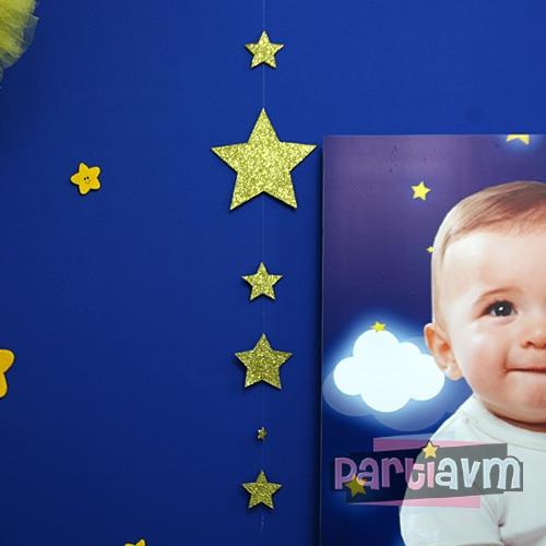 Little Star Doğum Günü Süsleri Asma Süs Misinaya Bağlı Simli Yıldızlar