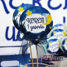 Partiavm Little Star Doğum Günü Süsleri Kürdan Süs Seti Büyük Boy 10 lu Paket