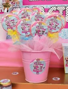 Partiavm LOL Doğum Günü Lolipop Şeker Etiketli Kovada Süslemeli 10 Adet satın al
