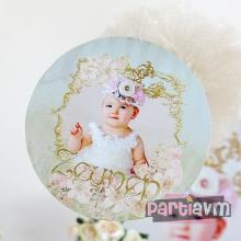 Partiavm Lüks Gold Vintage Doğum Günü Süsleri 20 cm Önlü Arkalı Baskı Kalın Karton Misinalı Sim Süslemeli Asma Süs satın al