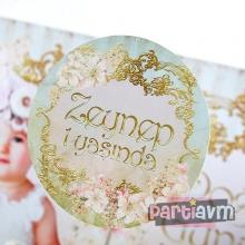 Partiavm Lüks Gold Vintage Doğum Günü Süsleri 20 cm Önlü Arkalı Baskı Kalın Karton Misinalı Sim Süslemeli Asma Süs satın al