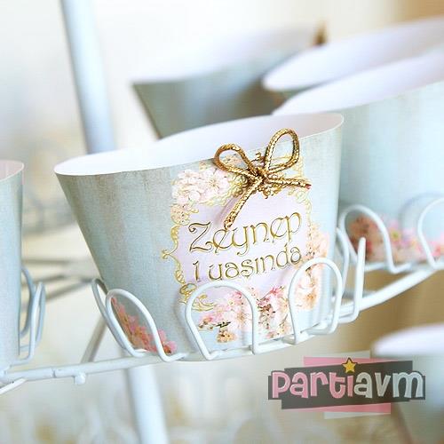 Lüks Gold Vintage Doğum Günü Süsleri Cupcake Sargısı 10 Adet