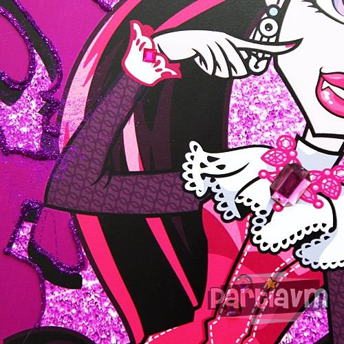 Lüks Monster High Doğum Günü Süsleri 120 X 85 cm Dev Pano Afiş Taş ve Sim Süslemeli 