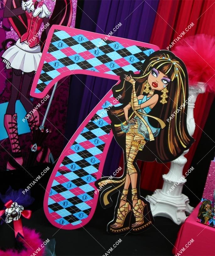 Lüks Monster High Doğum Günü Süsleri 50cm Dekor Pano Ayakta Duran Rakamlı Karakter