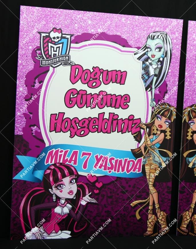 Lüks Monster High Doğum Günü Süsleri 70x100 cm Katlanmaz Pano Afiş