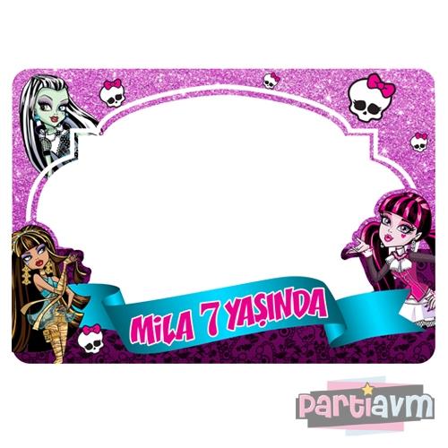 Lüks Monster High Doğum Günü Süsleri 70x100 cm Pano Hatıra Fotoğrafı Çekilme Çerçevesi