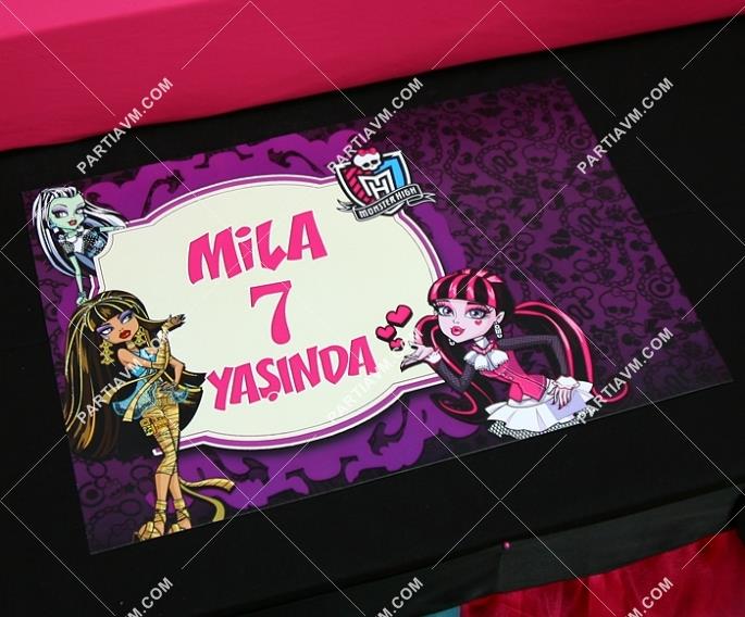 Lüks Monster High Doğum Günü Süsleri Amerikan Servis Kalın Kuşe Kağıt 5 Adet