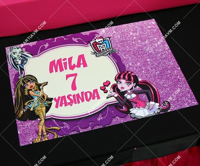 Lüks Monster High Doğum Günü Süsleri Amerikan Servis Kalın Kuşe Kağıt 5 Adet