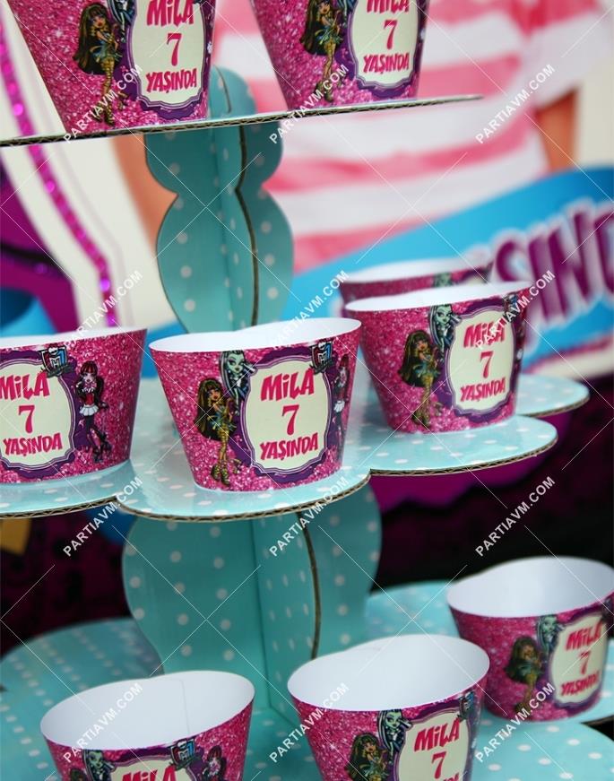 Lüks Monster High Doğum Günü Süsleri Cupcake Sargısı 10 Adet