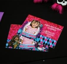 Partiavm Lüks Monster High Doğum Günü Süsleri Davetiye Önlü Arkalı Baskı Kalın Karton 4 Adet satın al