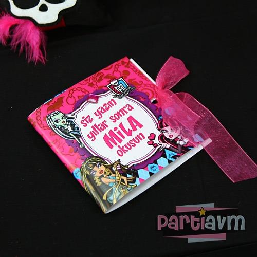 Lüks Monster High Doğum Günü Süsleri Hatıra Yazısı Kartı 6 Adet