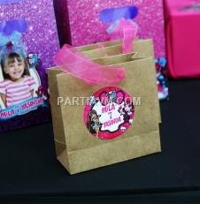 Partiavm Lüks Monster High Doğum Günü Süsleri Hediye Çantası Etiketli Kurdeleli 10 X 10 cm 5 Adet