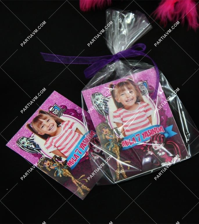 Lüks Monster High Doğum Günü Süsleri Hediyelik Magnet Kurdeleli Poşetinde 7X10 cm  