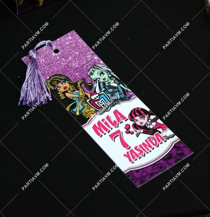 Lüks Monster High Doğum Günü Süsleri Hediyelik Püsküllü Kitap  Ayracı 5 Adet