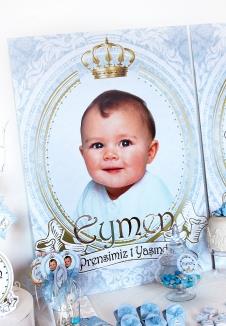 Partiavm Lüks Prens Doğum Günü Süsleri 70x100 cm Katlanmaz Pano Afiş Büyük Boy Resimli Sarı Ayna İsimli satın al