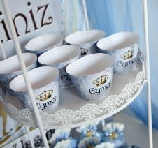 Partiavm Lüks Prens Doğum Günü Süsleri Cupcake Sargısı 10 Adet