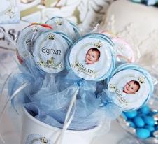Partiavm Lüks Prens Doğum Günü Süsleri Lolipop Şeker Etiketli Kurdeleli 10 Adet satın al