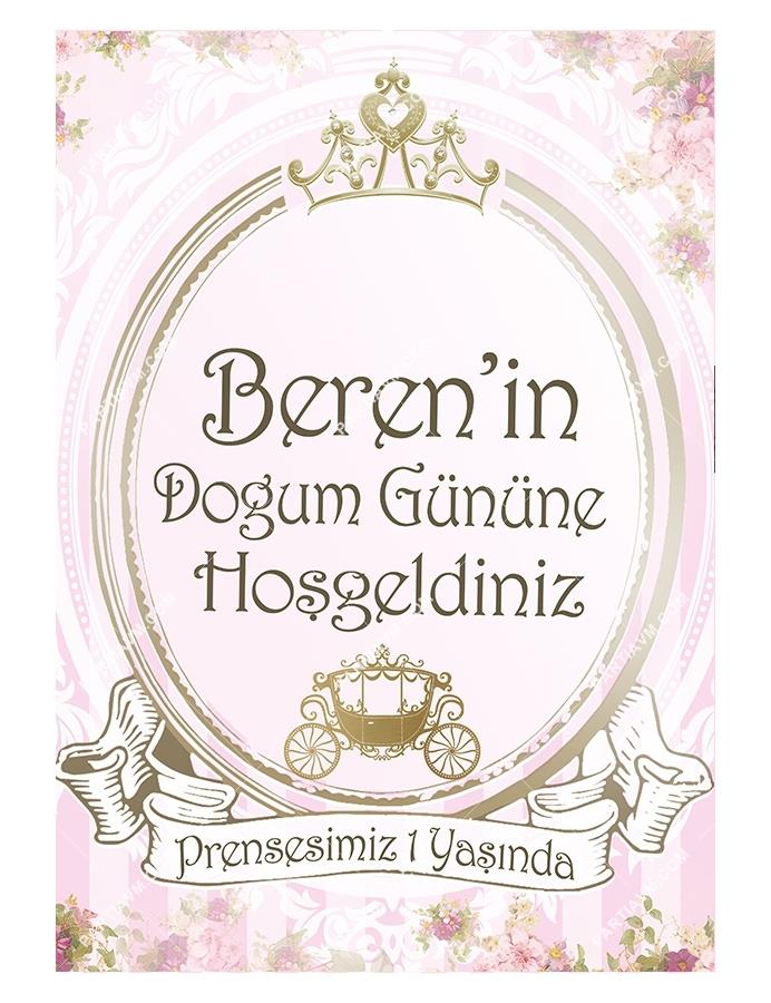 Lüks Prenses Doğum Günü 70x100 cm Yırtılmaz Branda Afiş