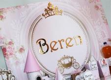 Partiavm Lüks Prenses Doğum Günü Süsleri 120 X 85 cm Dev Pano Afiş Sarı Ayna İsimli ve Prenses Taçlı satın al