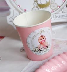 Partiavm Lüks Prenses Doğum Günü Süsleri Etiketli Karton Bardak 10 Adet