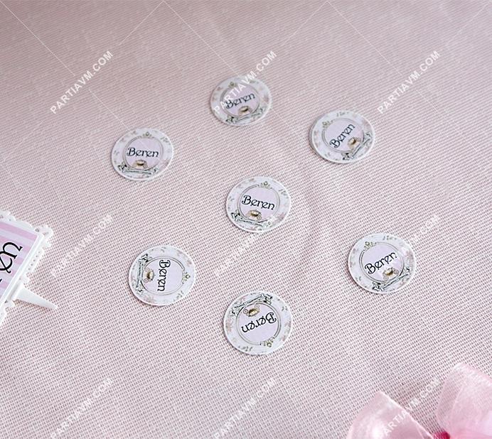 Lüks Prenses Doğum Günü Süsleri Karton Masaüstü Konfeti İsimli 3 cm Pakette 50 Adet