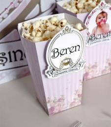 Partiavm Lüks Prenses Doğum Günü Süsleri Popcorn Kutusu 5 Adet