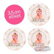 Partiavm Lüks Prenses Doğum Günü Süsleri Yuvarlak Etiket 3,5cm 15 Adet satın al