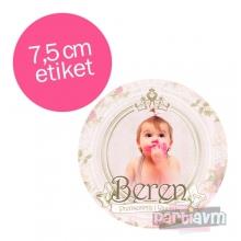 Partiavm Lüks Prenses Doğum Günü Süsleri Yuvarlak Etiket 7,5cm 10 Adet satın al
