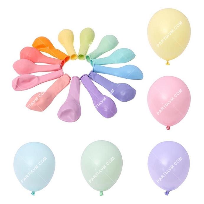 Makaron Balon Karışık Renk 50li