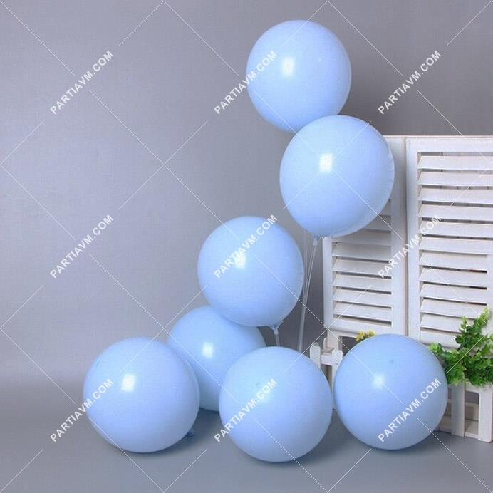 Makaron Balon Mavi Renk 10lu