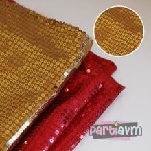 Miss Dekor Masa Örtüsü Yılbaşı Özel Seri Pullu Altın Sarısı 200x140cm satın al