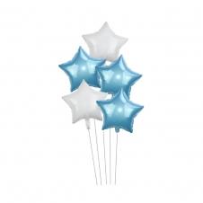 SAMM Mavi Beyaz Yıldız Balon Demeti 5li satın al