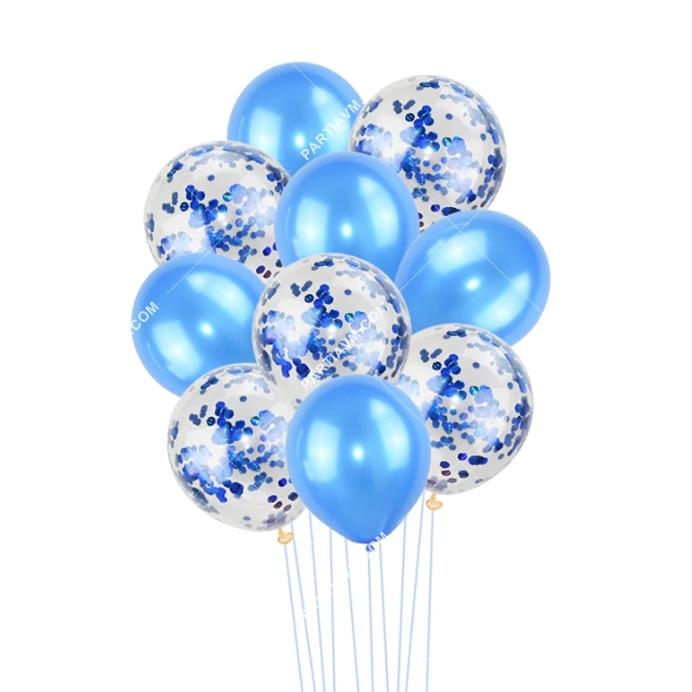 Mavi Tonları Balon Demeti 10lu