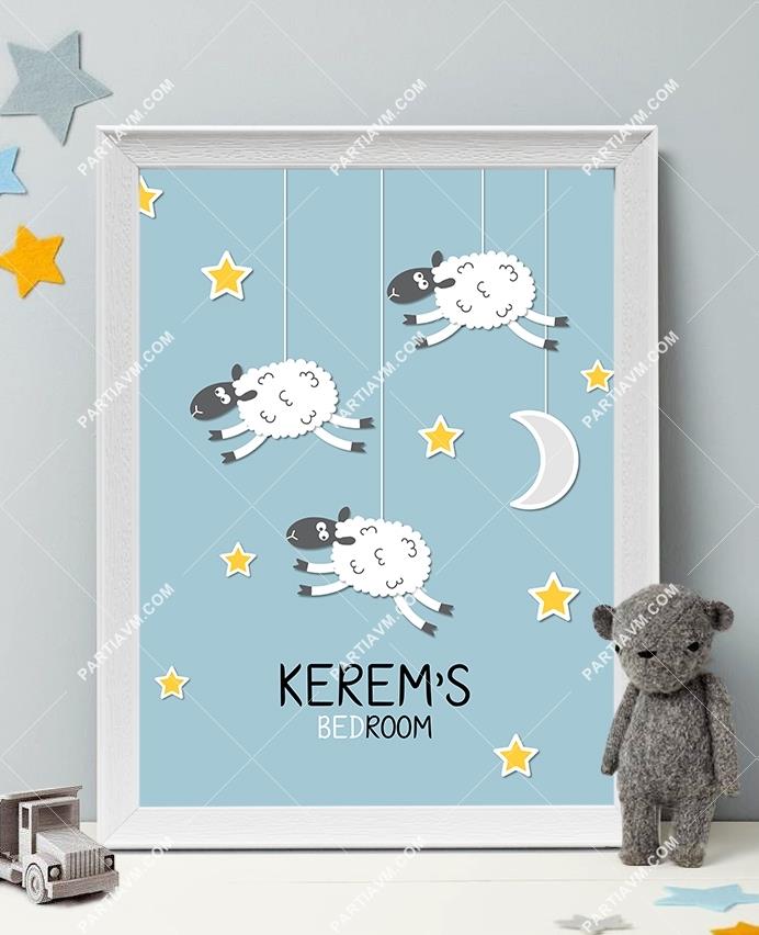 MD07A İsme Özel Çocuk ve Bebek Odası Çerçeveli Dekor Pano
