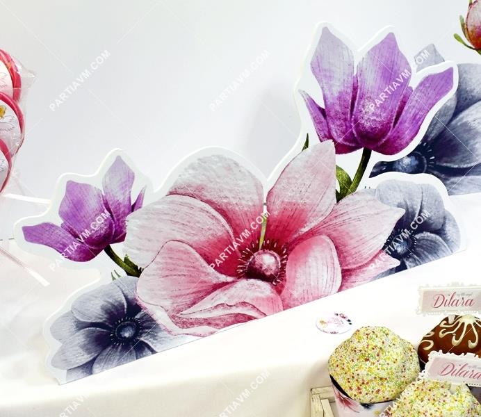 Melekli Doğum Günü Süsleri 40 cm Çiçek Dekor Pano